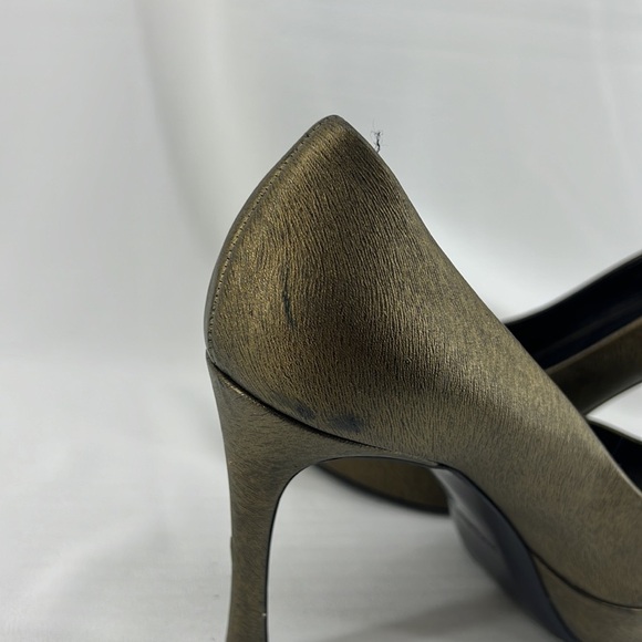 YSL Yves Saint Laurent open toe pumps heels bronze 38 - Picture 15 of 15